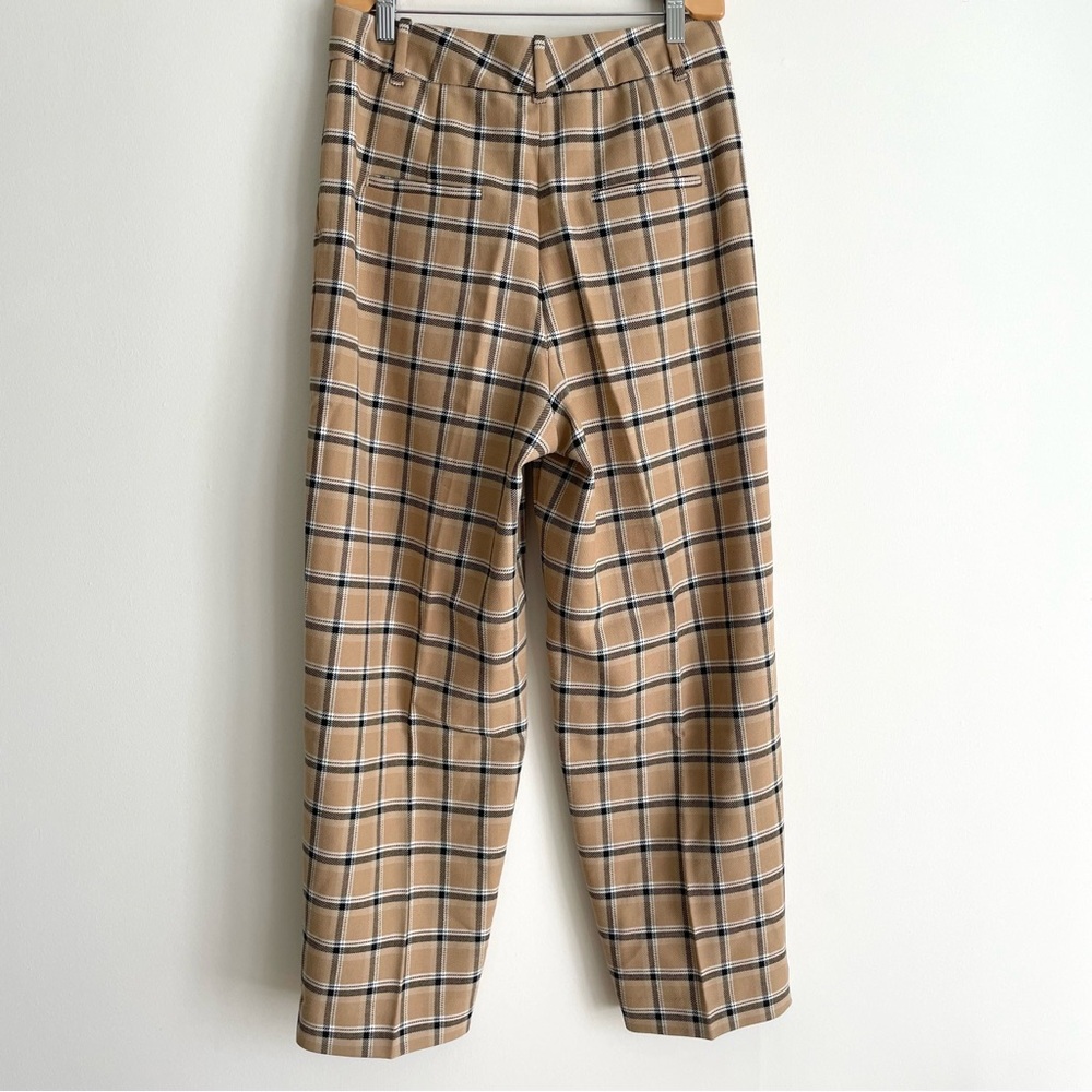 Aritzia Wilfred Carrot Windowpane Plaid Check Trouser Pant Camel Tan - Picture 5 of 14